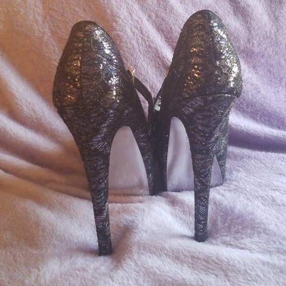 Glitter lace high heels - Picture 4 of 5